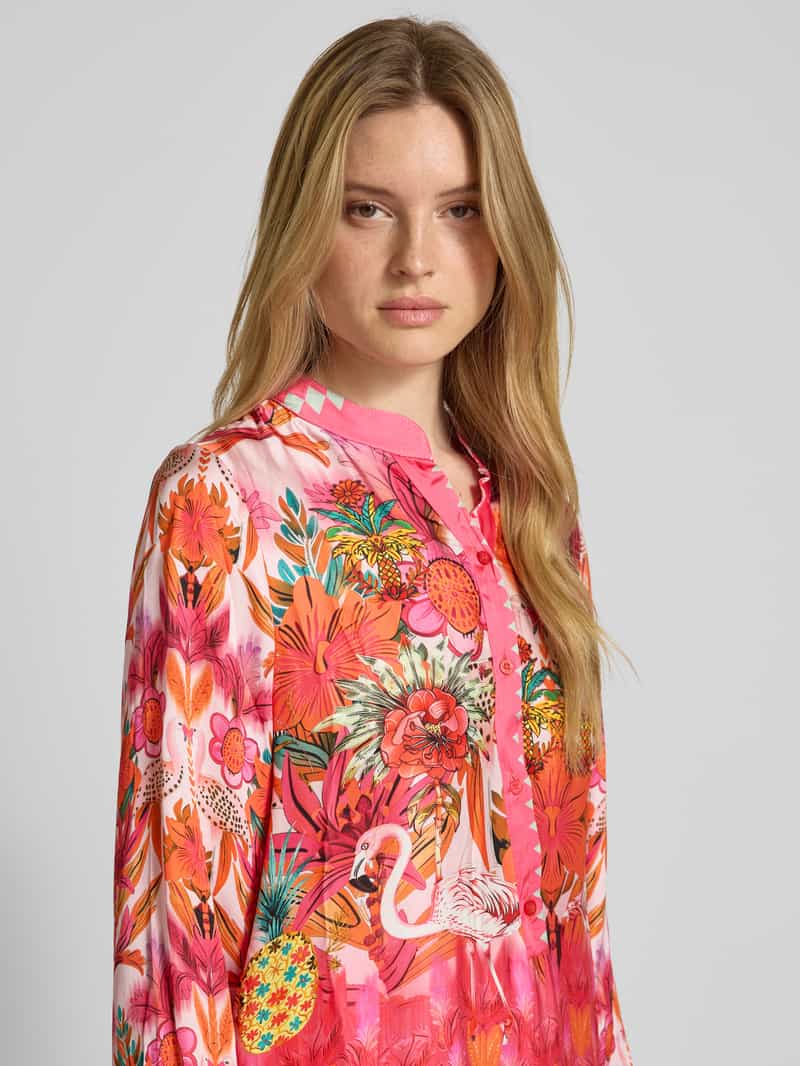 miss goodlife Knielange tuniekjurk van viscose met knoopsluiting