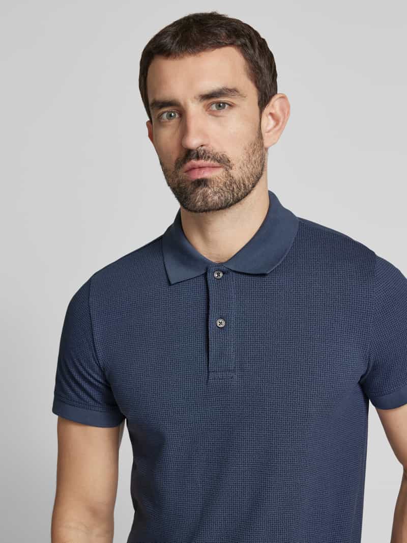 Geox Slim fit poloshirt met structuurmotief