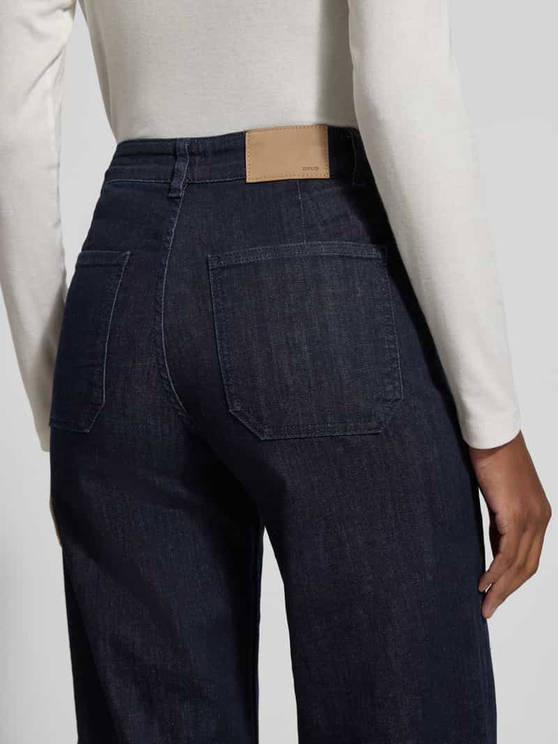 Opus Wide leg jeans met vaste zoomslag model 'Miva'