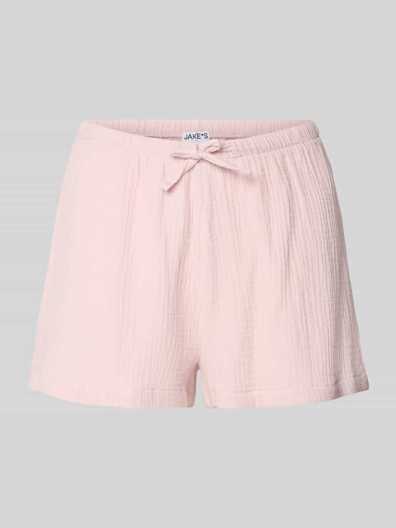 straight fit korte pyjamabroek met structuurpatroon