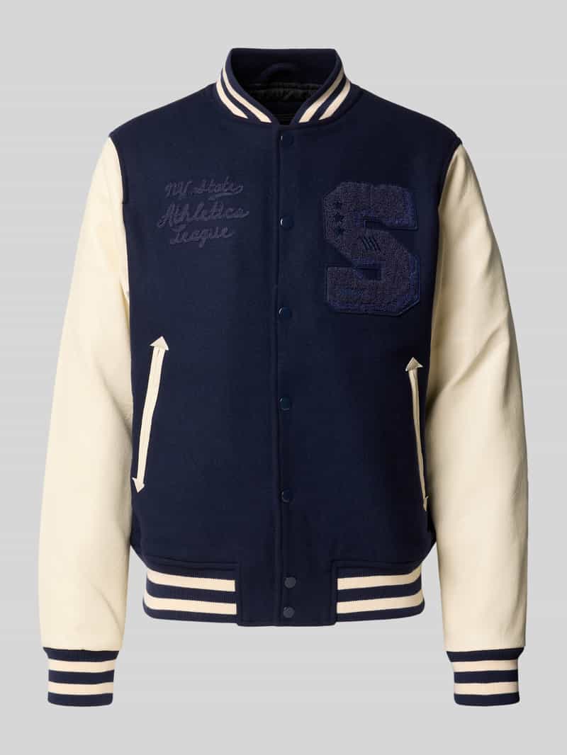 Superdry College-jack van wolmix met steekzakken