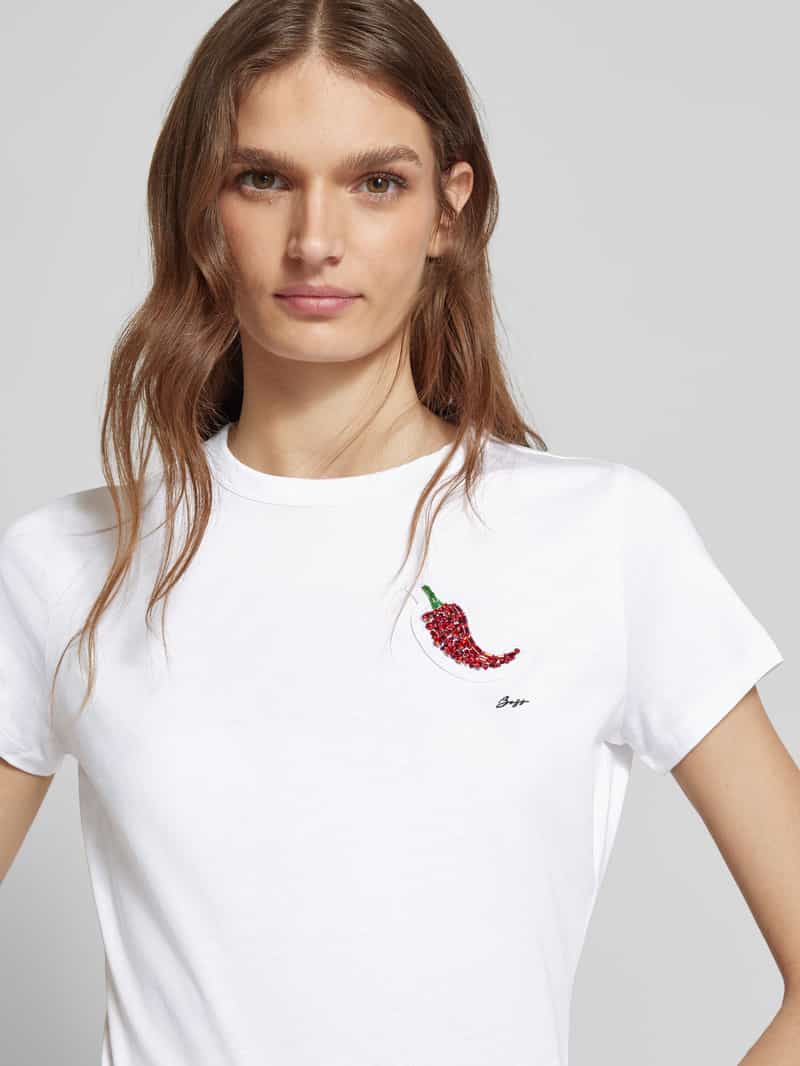 Boss Orange T-shirt met labelstitching model 'Endora'