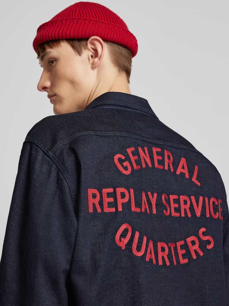 Replay Jeansjack met labelbadge model 'Worker Shirt'