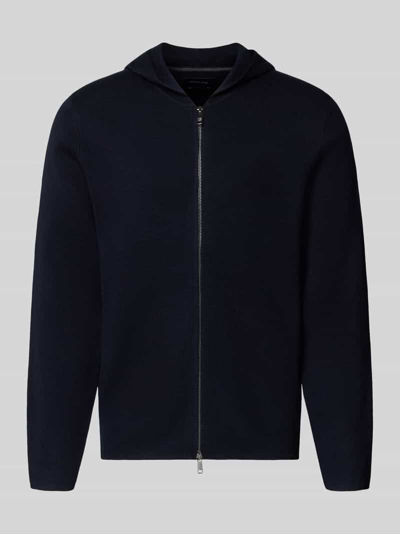 Christian Berg Men Regular fit gebreid jack met aandeel lanawol