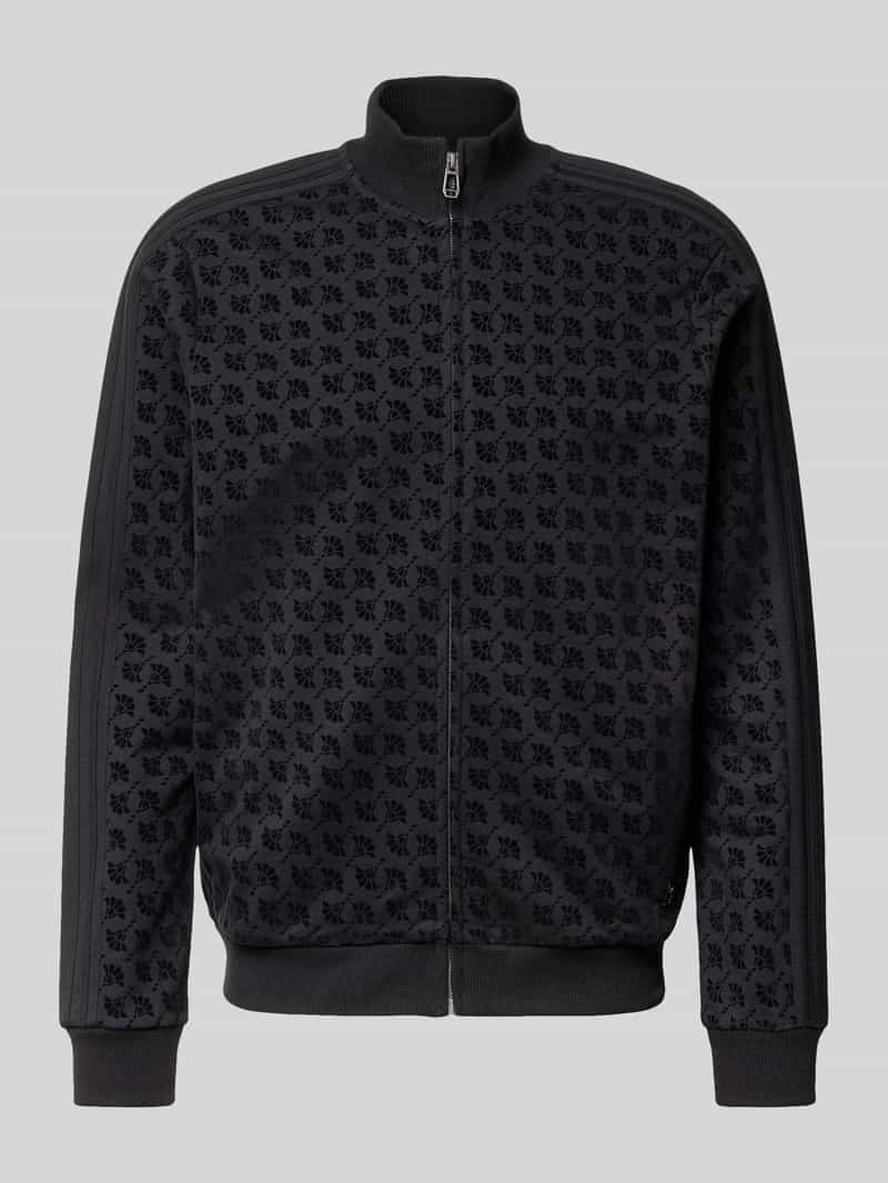 JOOP! Collection Sweatjack met labeldetail en opstaande kraag