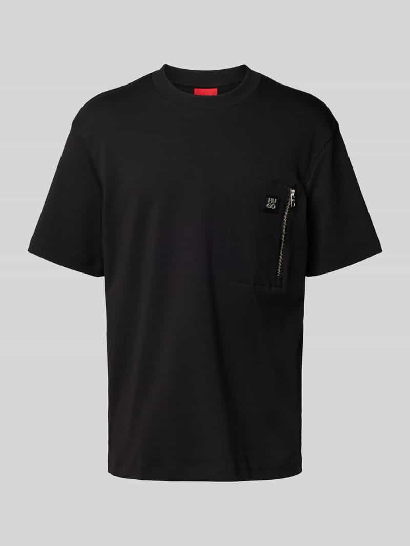 HUGO Regular fit T-shirt met borstzak model 'Dargentee'