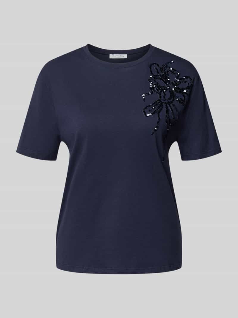 Christian Berg Woman Regular fit t-shirt van puur katoen met bloemenapplicatie