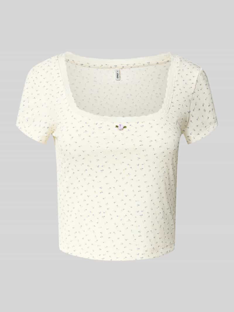 Only Regular fit T-shirt in riblook model 'LEMONE'