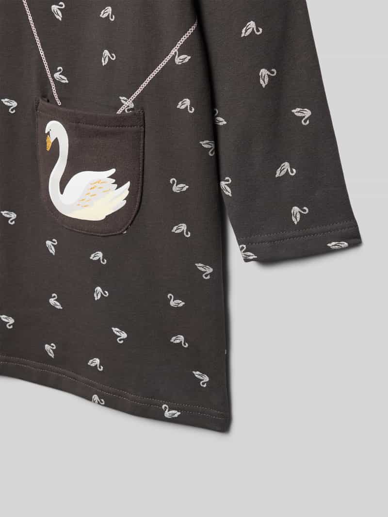 BLUE SEVEN Mini-jurk met geribde ronde hals