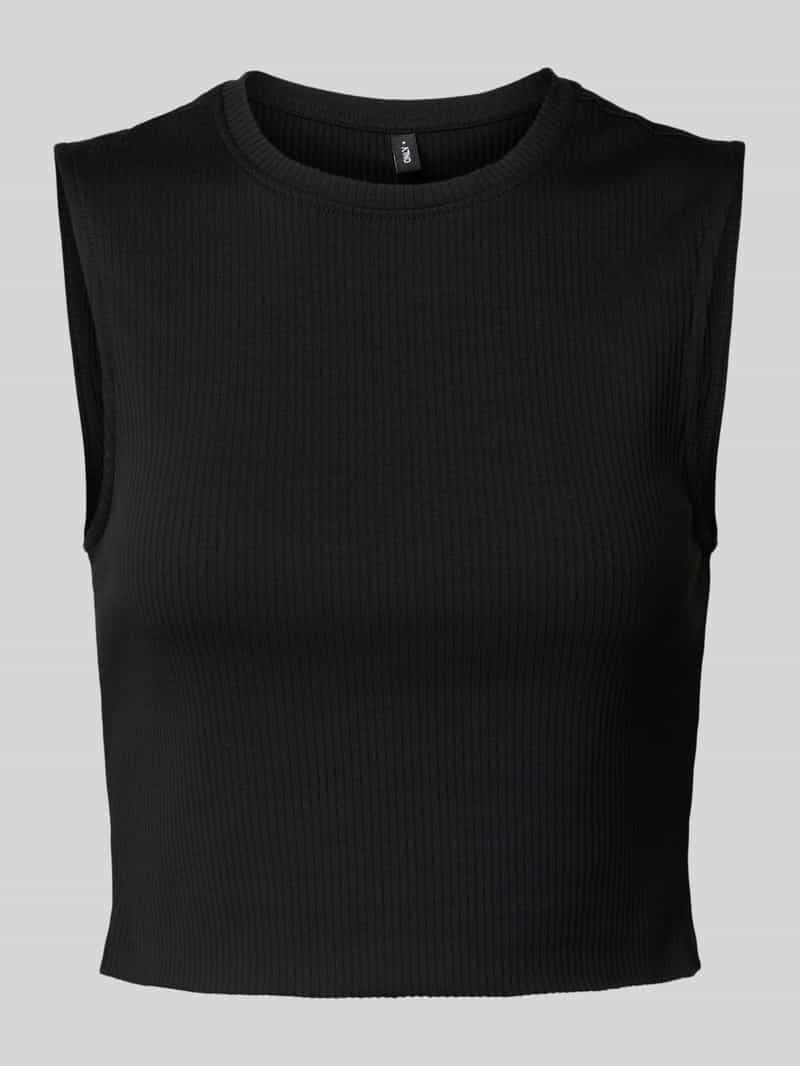 Only Slim fit korte top van katoenmix model 'VELA'
