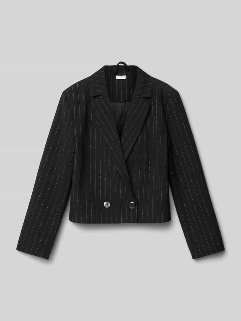 s.Oliver RED LABEL Relaxed fit korte blazer met krijtstrepen met glitter