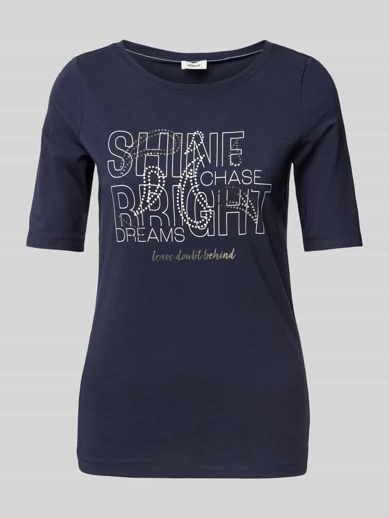 s.Oliver RED LABEL Slim fit T-shirt van katoenmix