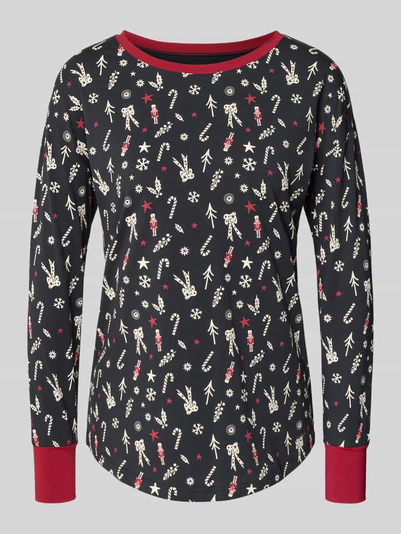 SKINY Pyjamabovendeel in all-over look met ronde hals