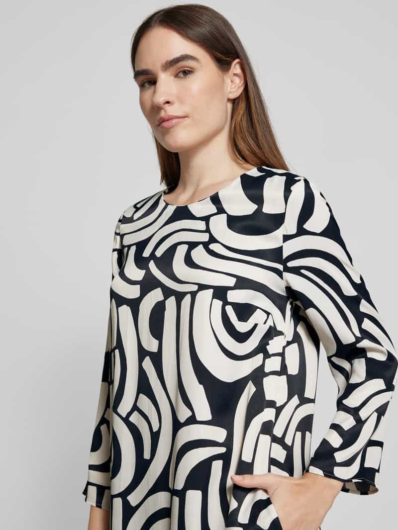 Oui Knielange jurk met ronde hals
