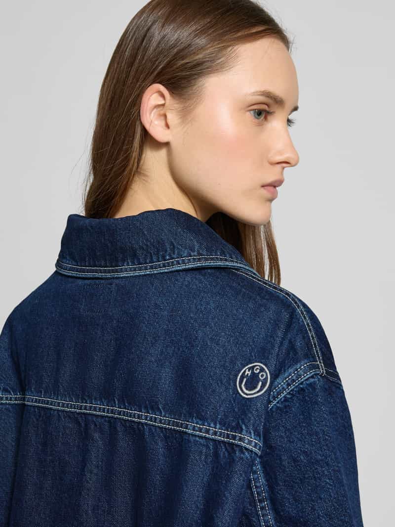 Hugo Blue Relaxed fit jeansjack met knoopsluiting model 'Galane'