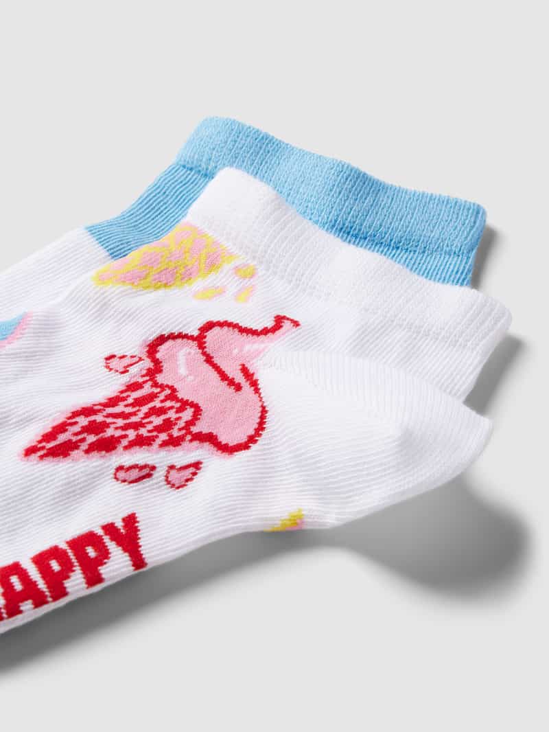 Happy Socks Sneakersokken met all-over motief model 'Ice Cream & Stripe'