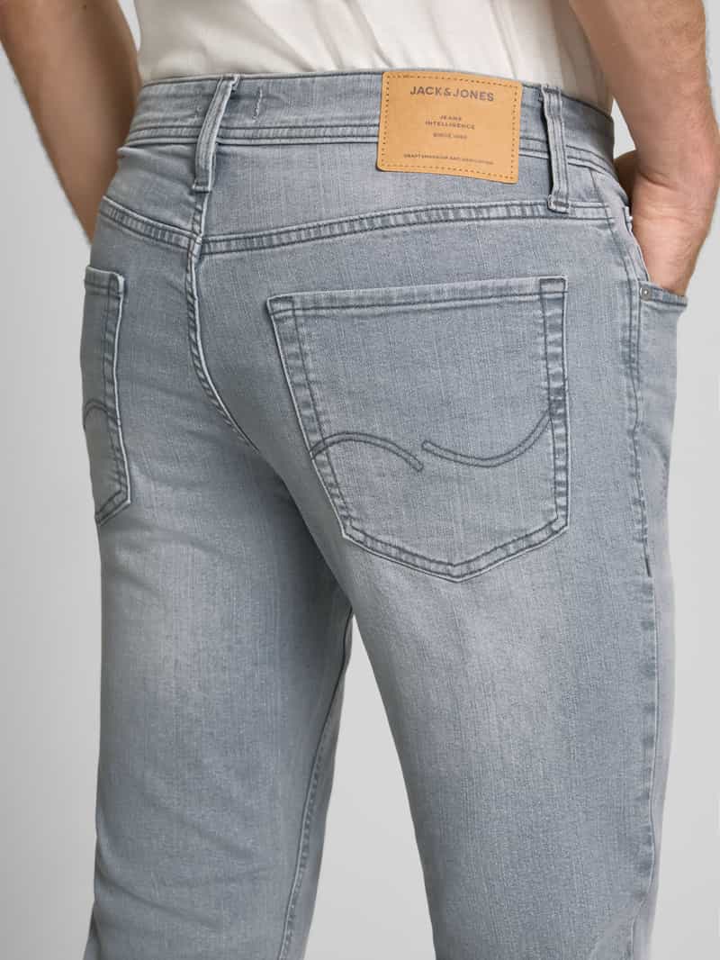 jack & jones Slim fit jeans met knoopsluiting model 'Glenn'