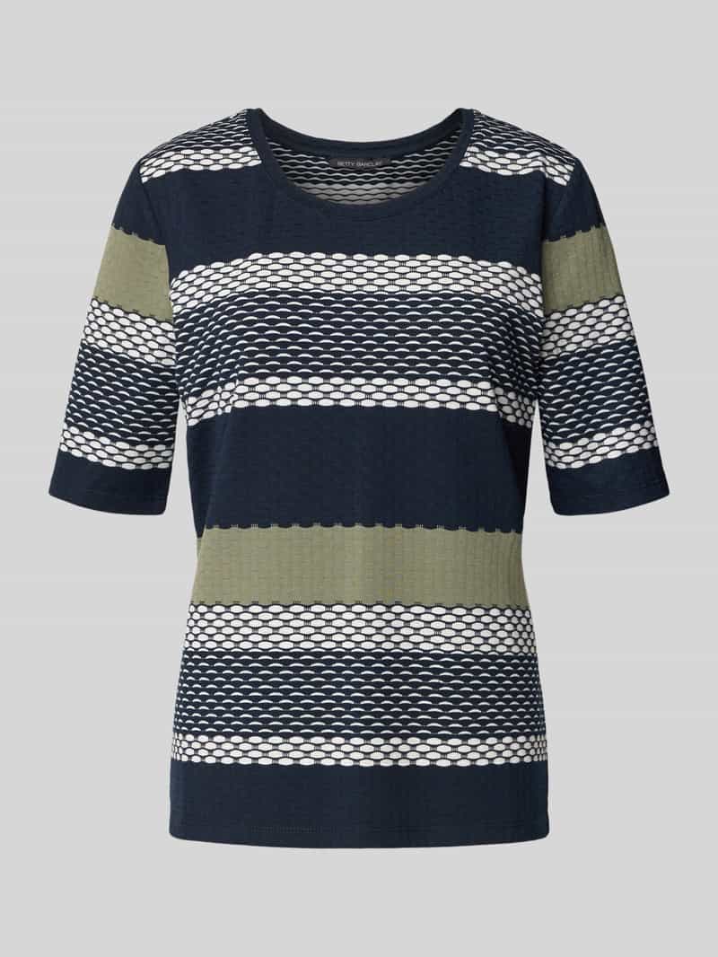 Betty Barclay T-shirt met geribde ronde hals