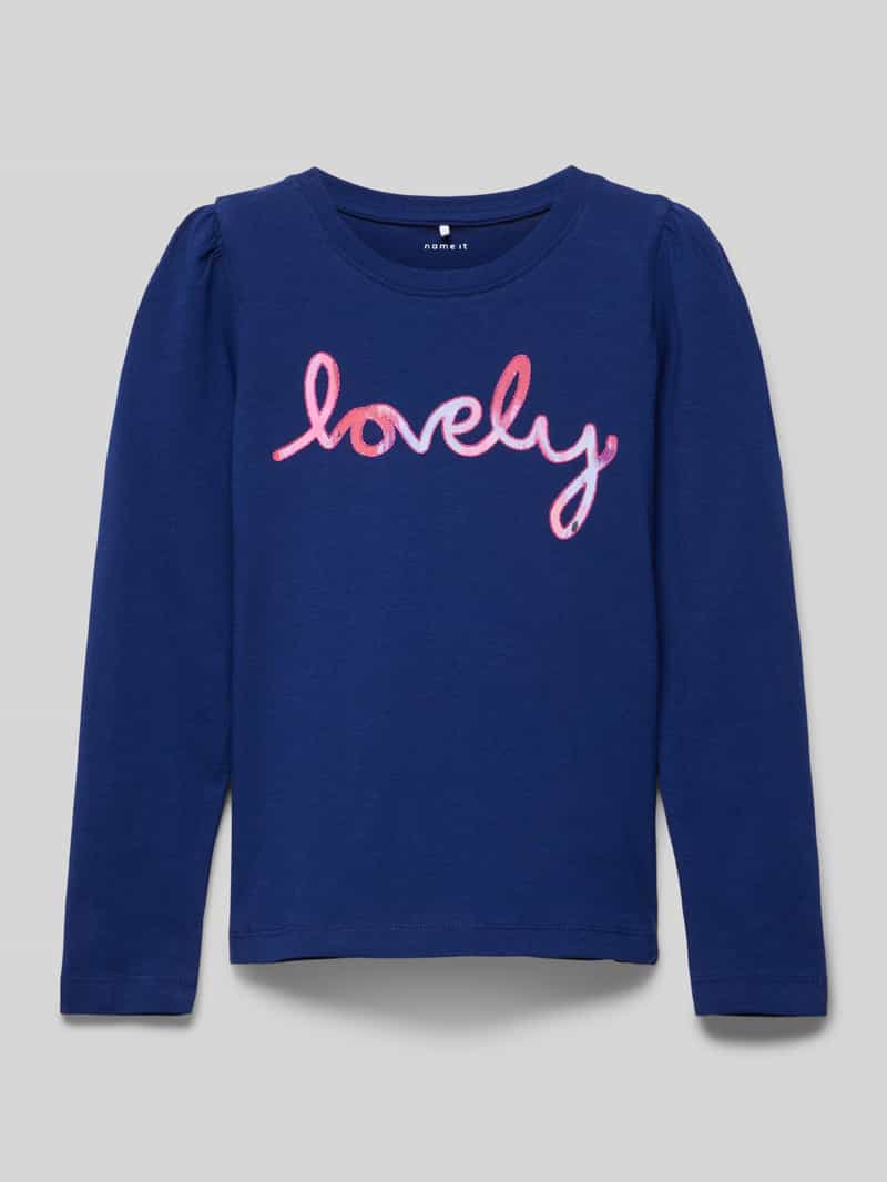name it Shirt met lange mouwen en geribde ronde hals model 'FLONNIA'