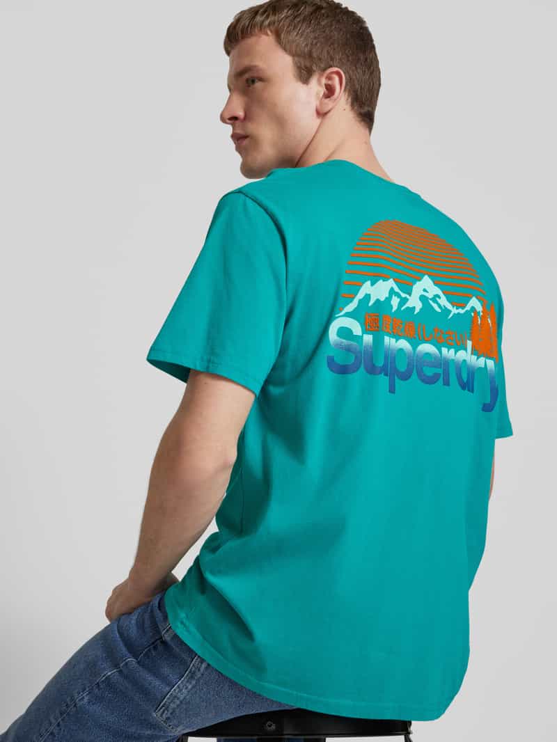 Superdry T-shirt met labeldetail