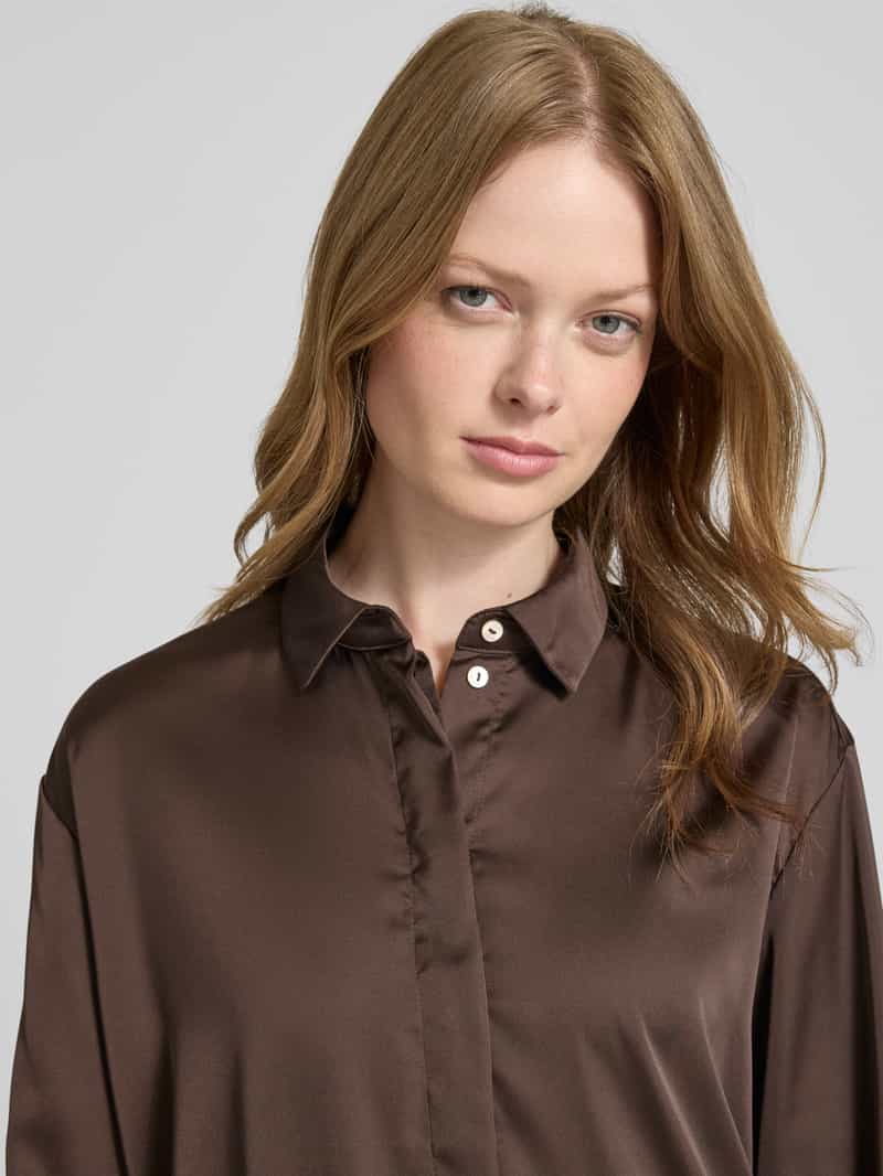 Christian Berg Woman Selection Regular fit blouse met blinde knoopsluiting
