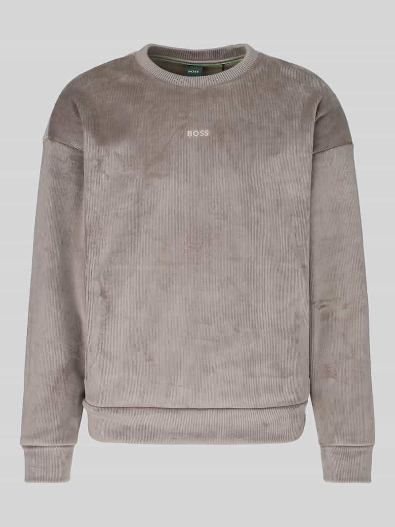 BOSS Green Sweatshirt met fluweelachtig oppervlak