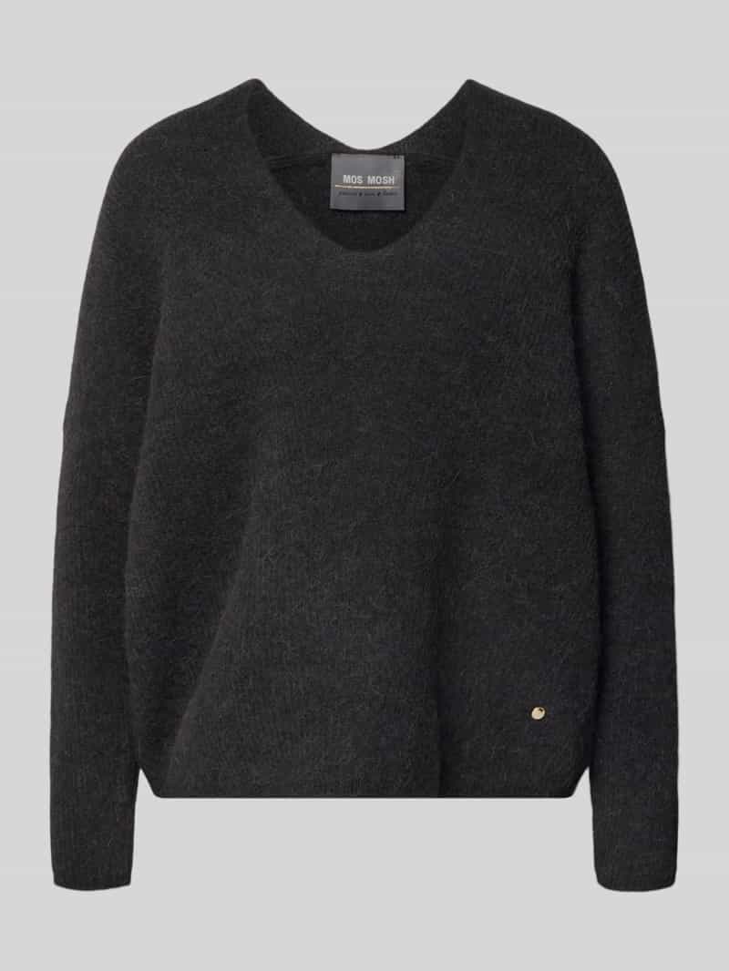 MOS MOSH Oversized gebreide pullover met ribboorden model 'THORA'
