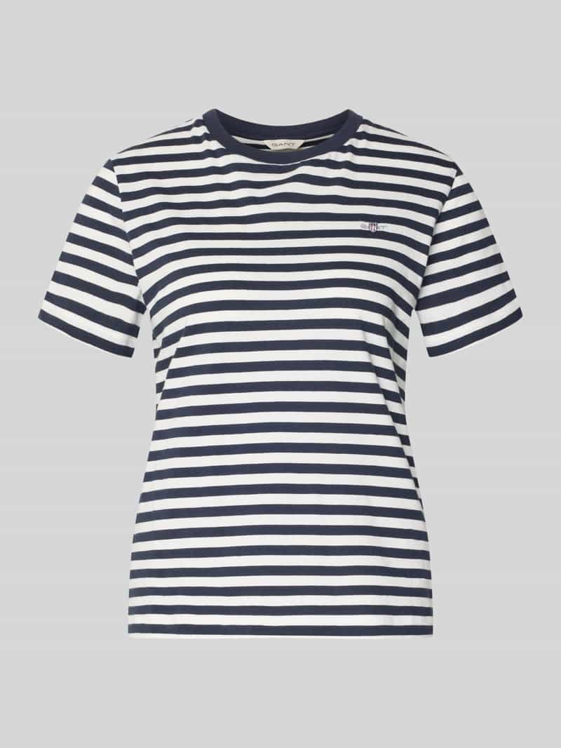 T-shirt met ronde hals en labelstitching