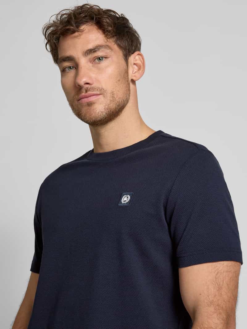 Lerros T-shirt met structuurmotief en ronde hals