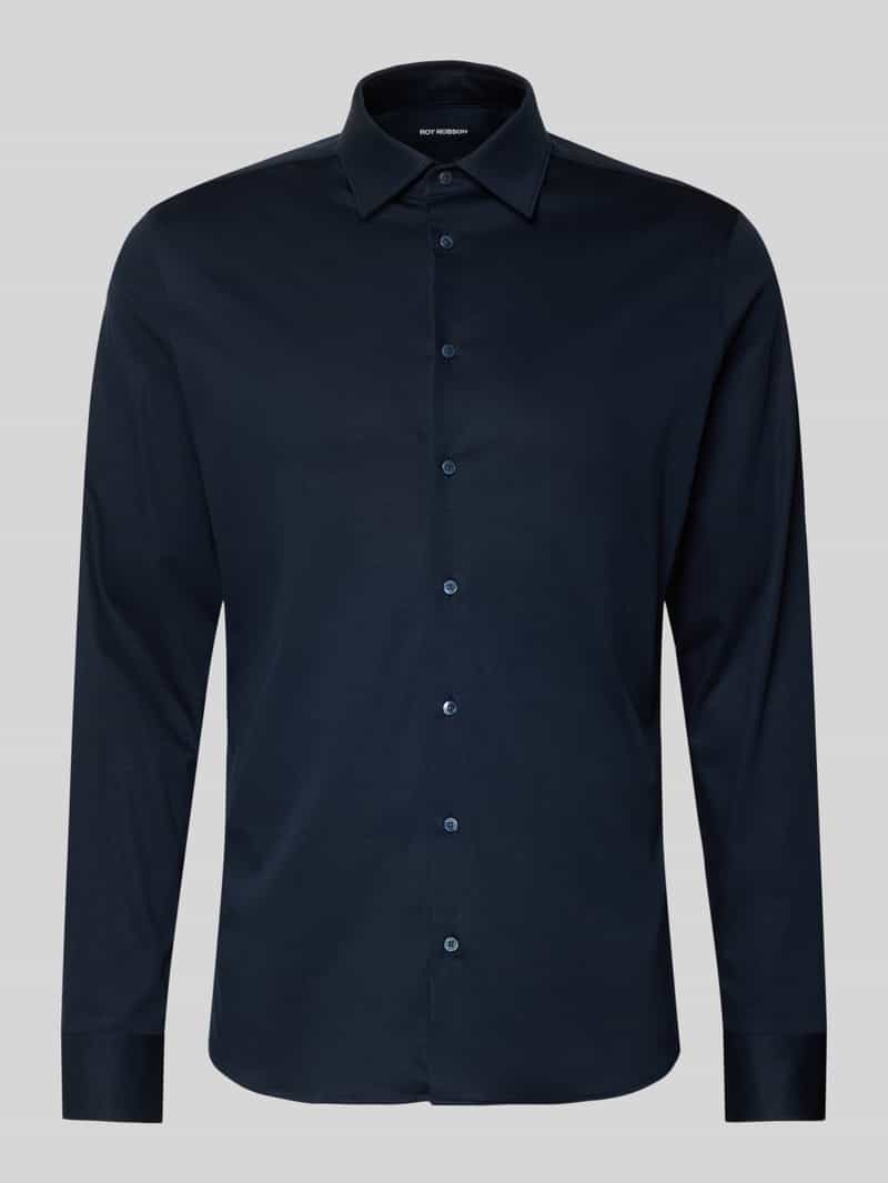slim fit zakelijk hemd met kentkraag