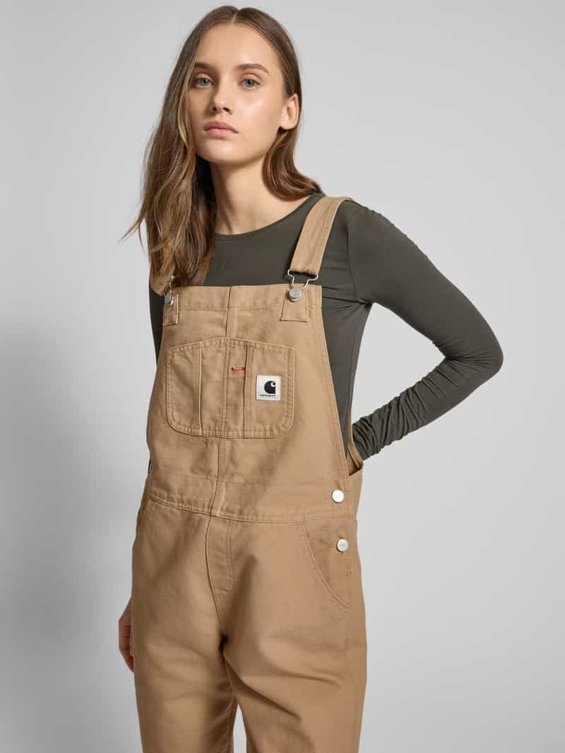 Carhartt Work In Progress Straight leg tuinbroek met labelpatch model 'Bib'