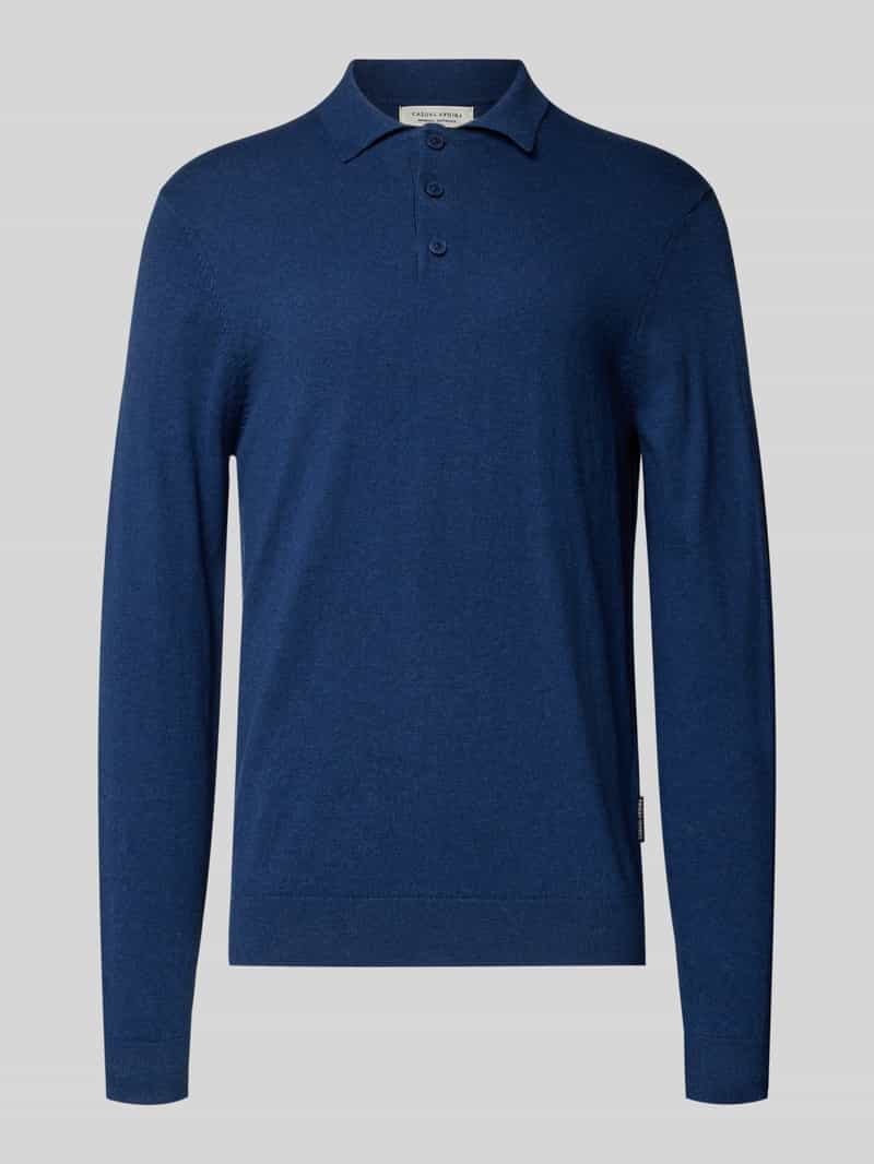 casual friday Gebreide pullover met kasjmier en polokraag model 'FRODE'