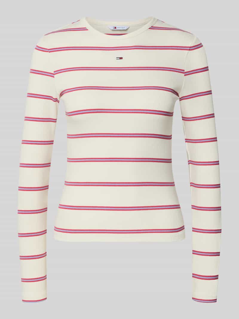 Tommy Jeans Slim fit shirt met lange mouwen van katoenmix