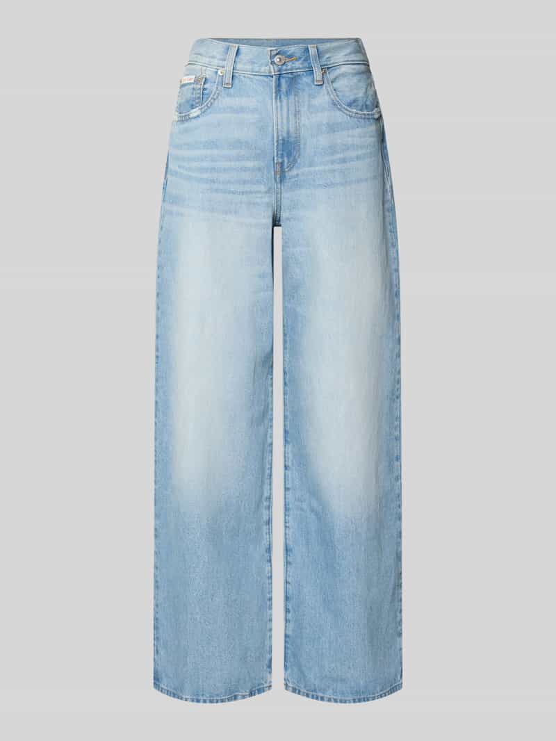 Wide leg jeans van puur katoen