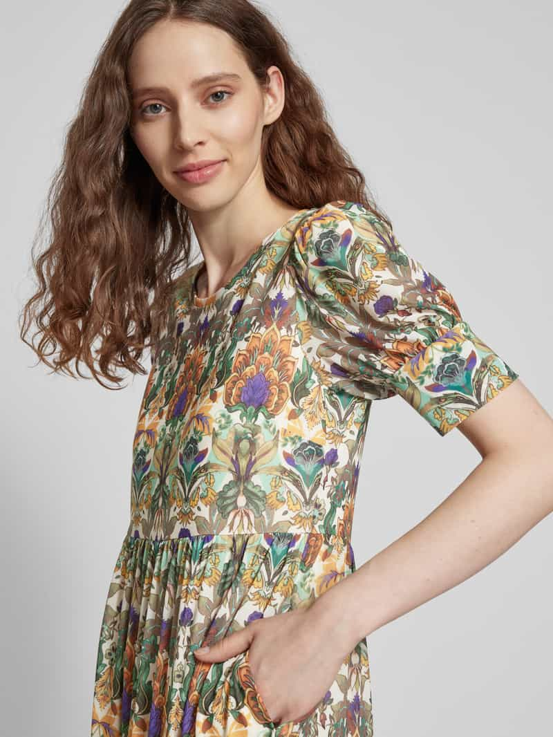 ROBE LÉGÈRE Midi-jurk met all-over motief en pofmouwen