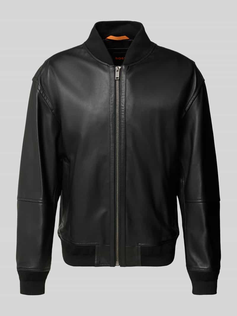 Boss Orange Regular fit leren jack van lamsleer model 'JOBRICE'
