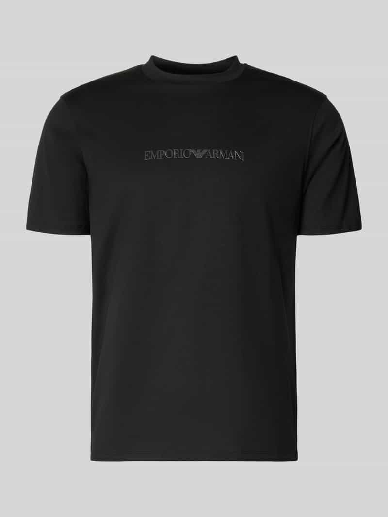 Emporio Armani Herren Regular Fit T-Shirt Mit Logo-Detail In Black Größe Mittel
