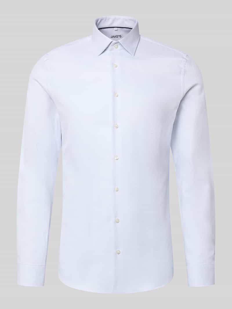 Jake*s Slim fit zakelijk overhemd met structuurlook