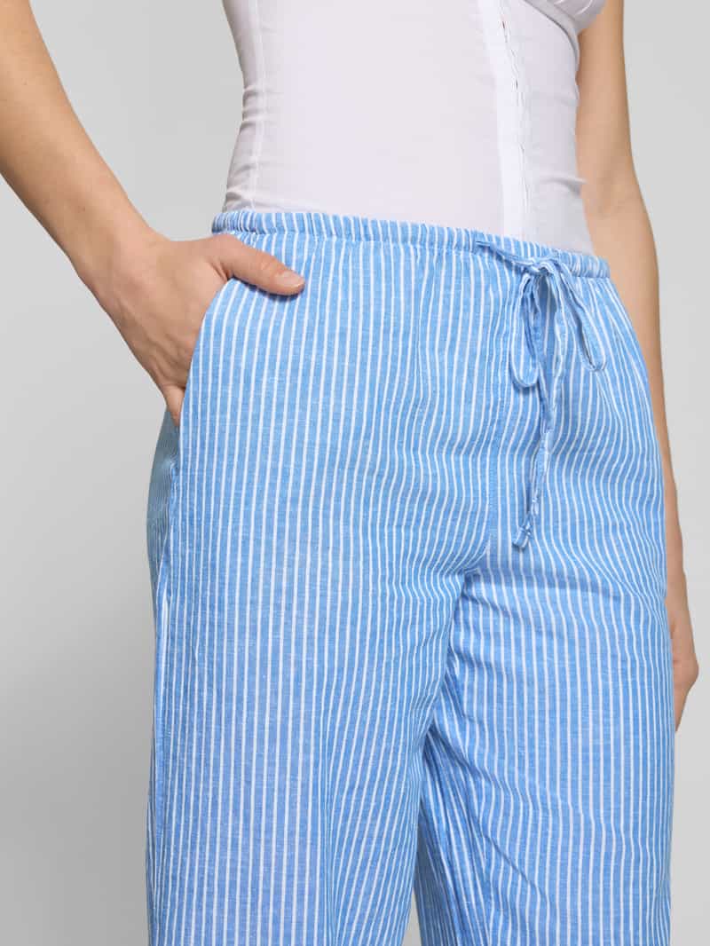 Gina Tricot Wide leg linnen broek met tunnelkoord
