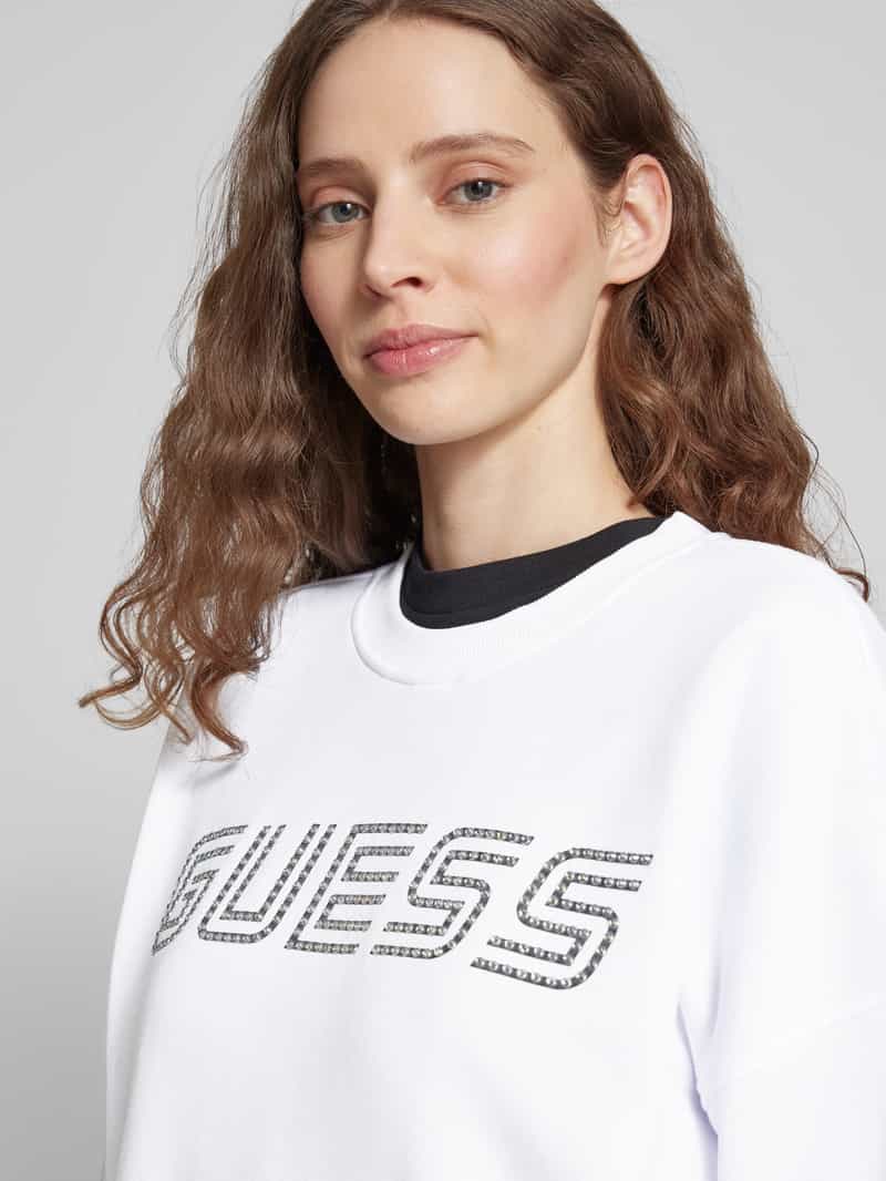 Guess Activewear Sweatshirt met extra brede schouders en labelprint