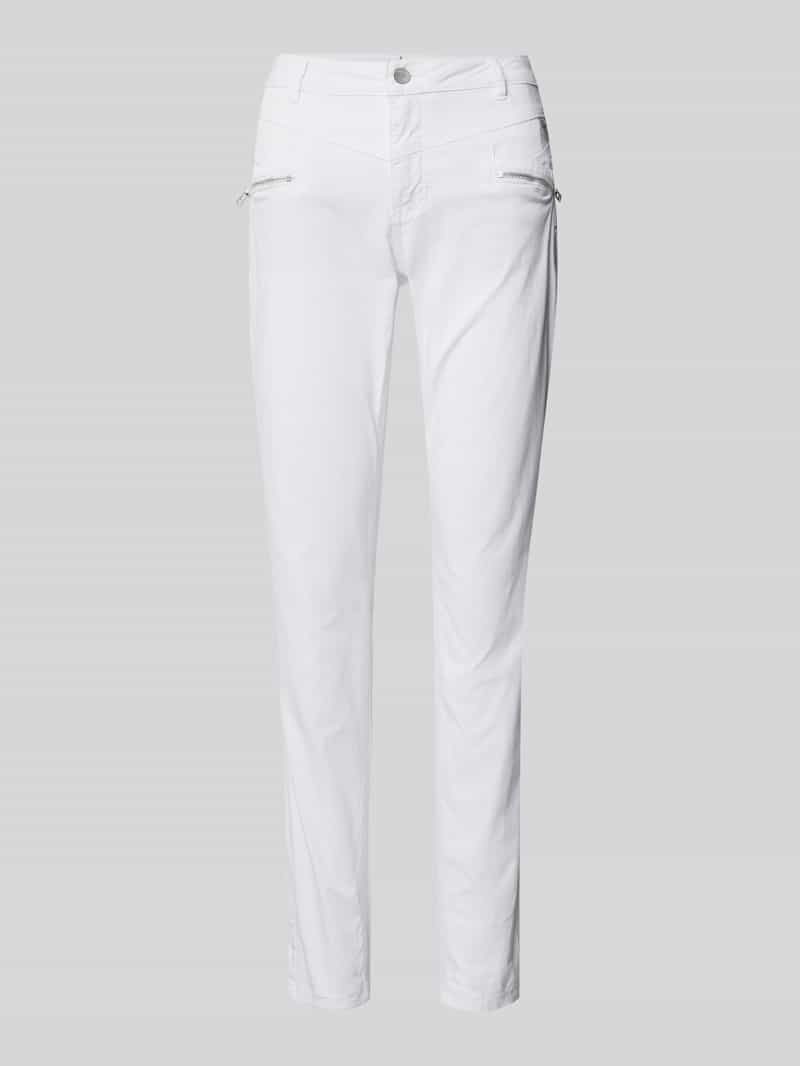 Buena Vista Slim fit broek met asymmetrische knoopsluiting model 'Florida'