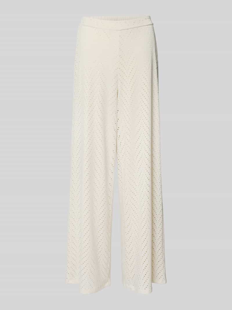 Vila Stoffen broek met wijde pijpen en ajourpatroon model 'DELAIA'