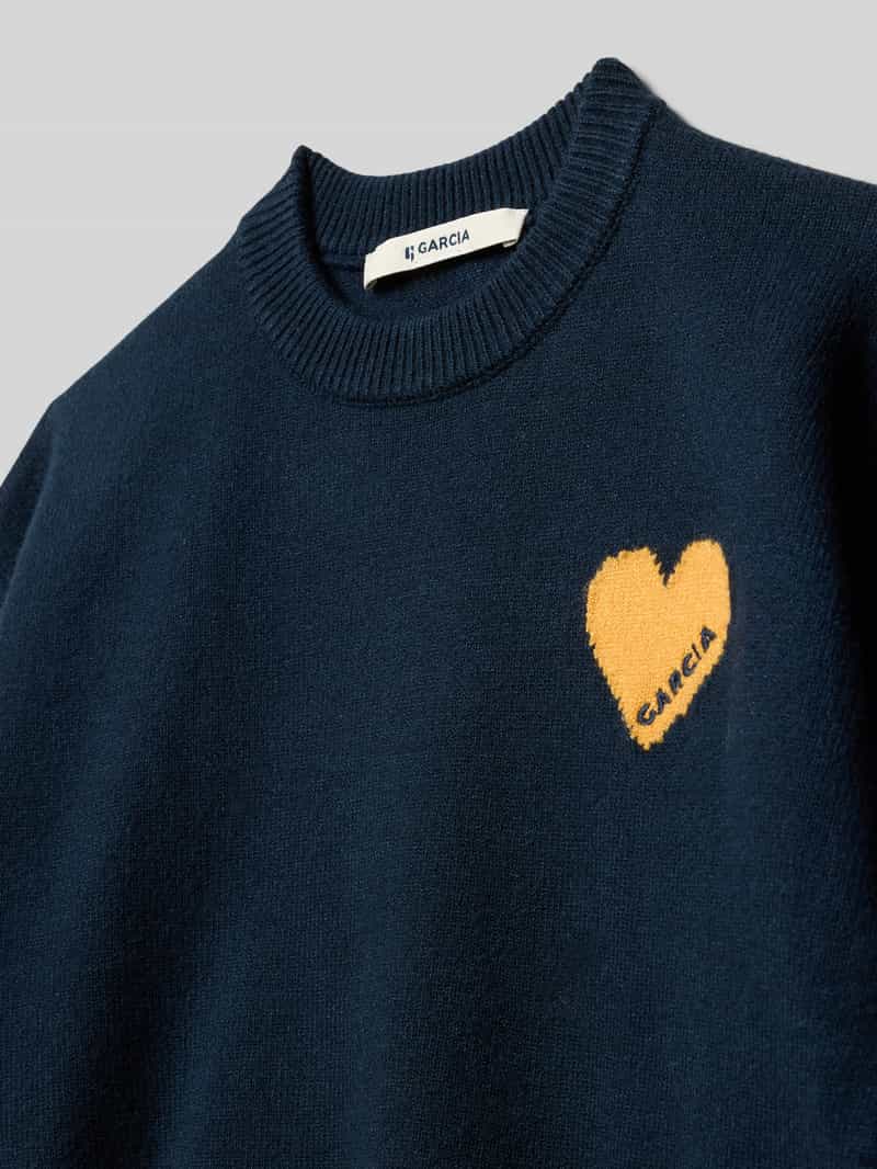 Garcia Gebreide pullover met ribboorden
