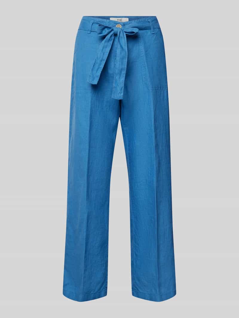 BRAX Wide leg linnen broek met verkort model, model 'Style. Maine'