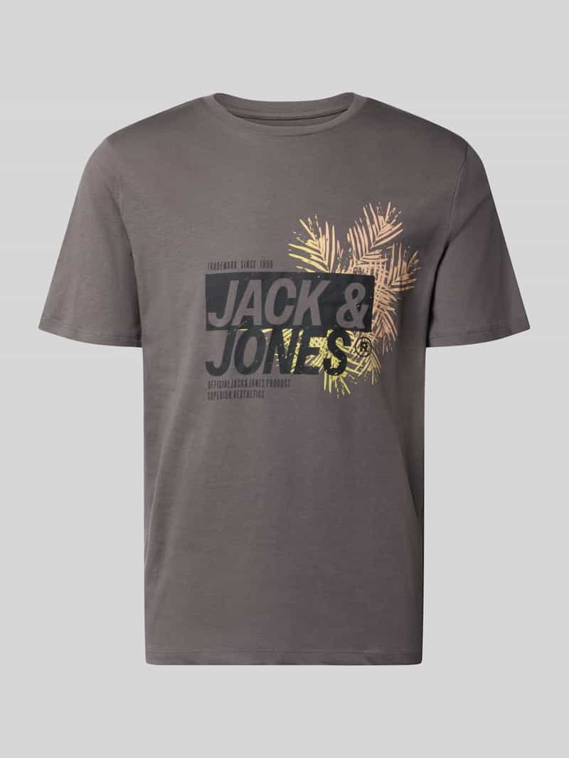 jack & jones T-shirt met labelprint model 'JAXON'
