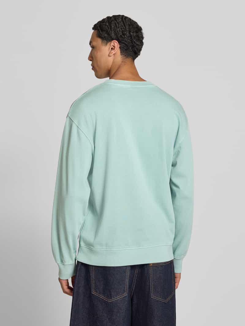 Pepe Jeans regular fit sweatshirt van puur katoen model 'JOHN CREW' aquablauw, foto 2