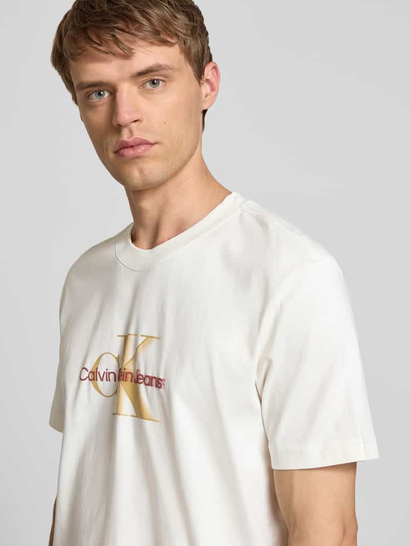 Calvin Klein Jeans T-shirt met labelprint en ronde hals