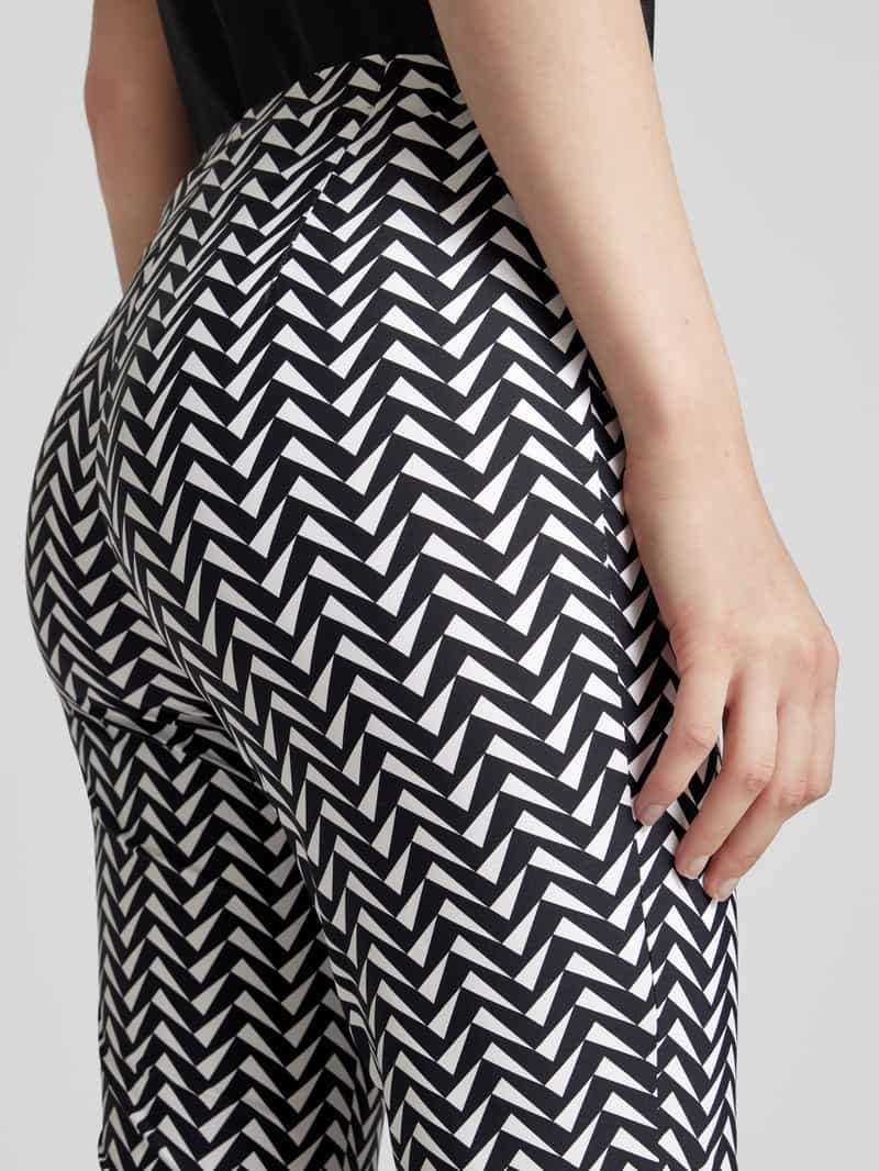 CAMBIO Broek met all-over motief en elastische band