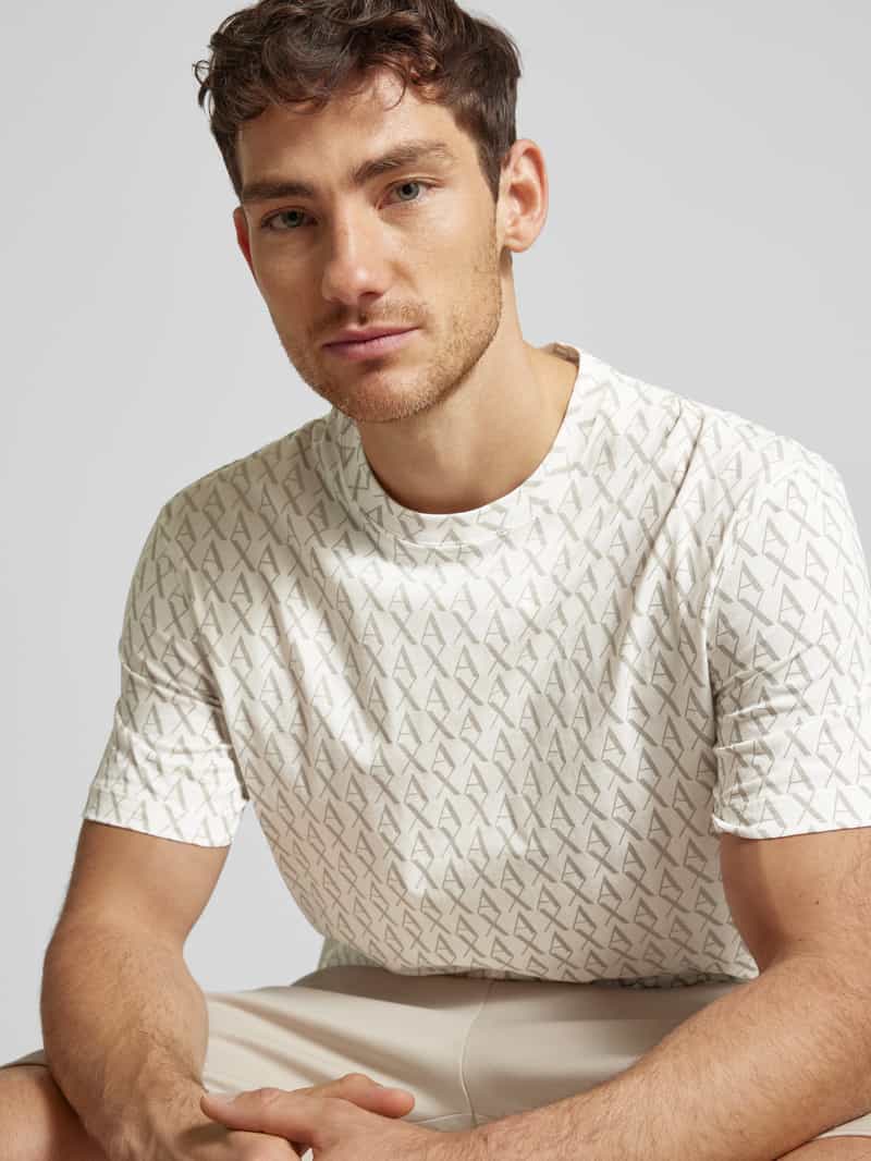Armani Exchange T-shirt met all-over labelprint