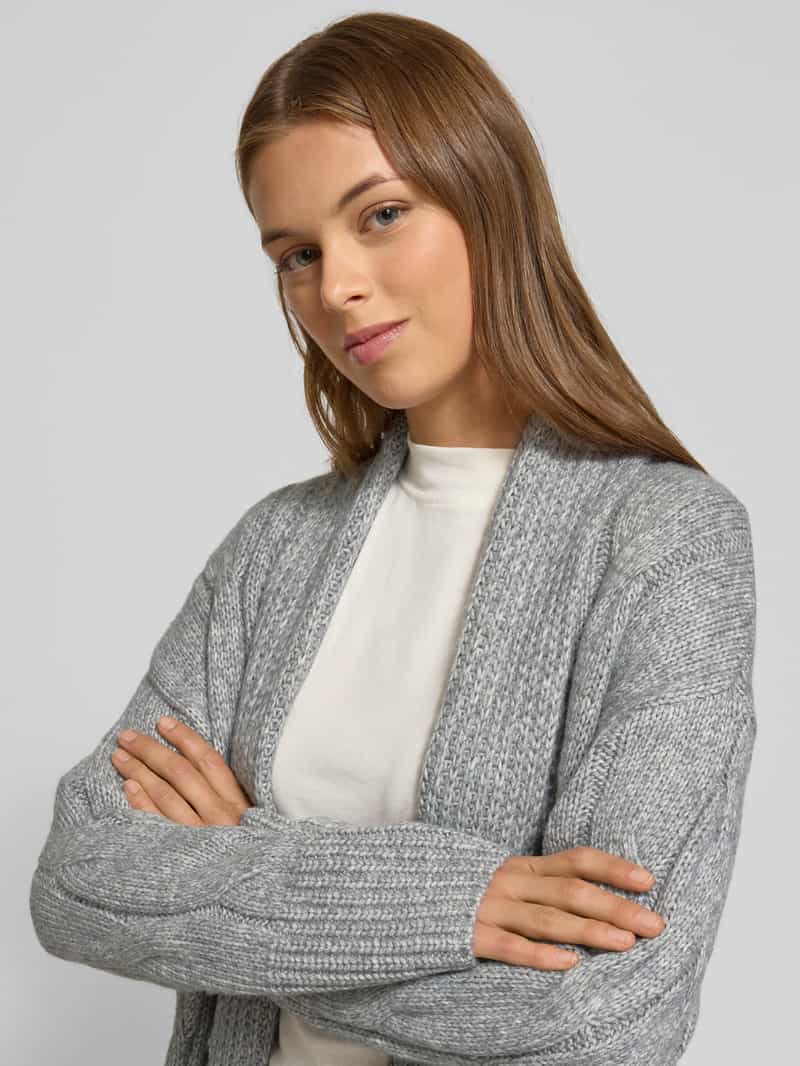 Tom Tailor Relaxed fit cardigan van katoenmix met wol